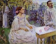 Victor Borisov-Musatov Self-portrait with the sister oil painting on canvas